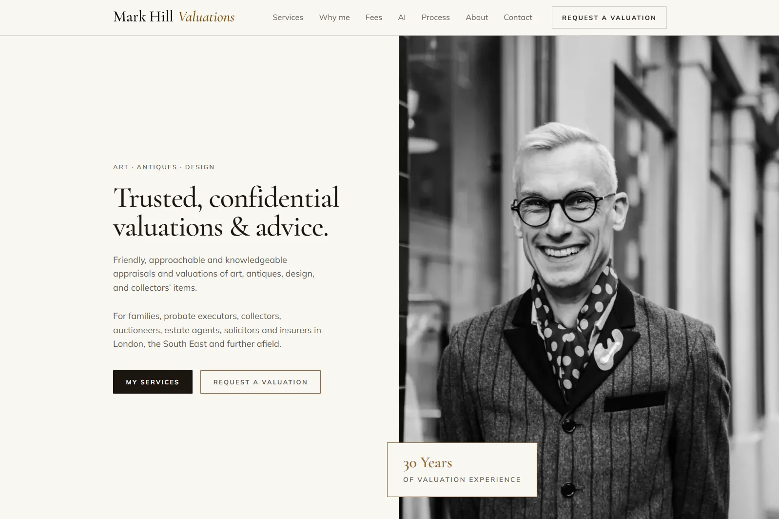 Mark Hill Valuations website preview
